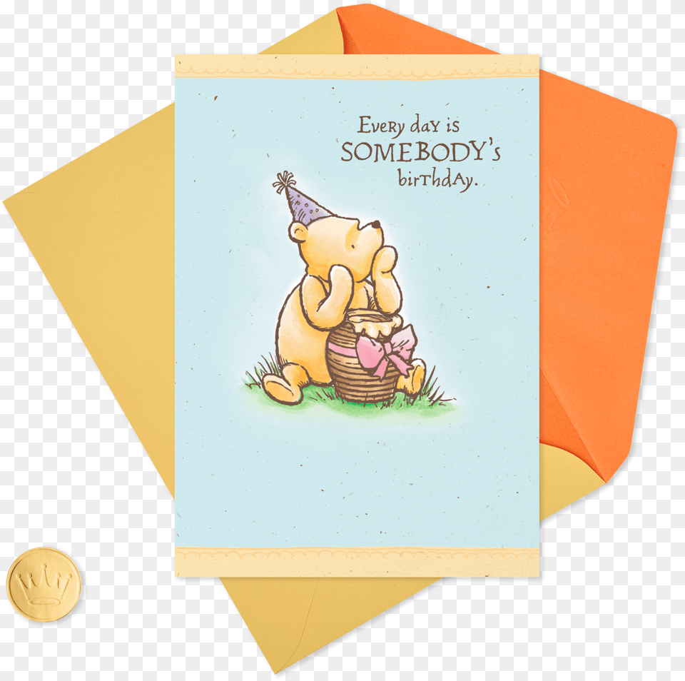 Disney Winnie The Pooh Special Somebody Birthday Card 60th Birthday Wishes Winnie The Pooh, Envelope, Greeting Card, Mail Png Image