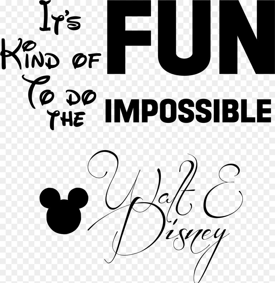 Disney Word Art Art, Gray Png