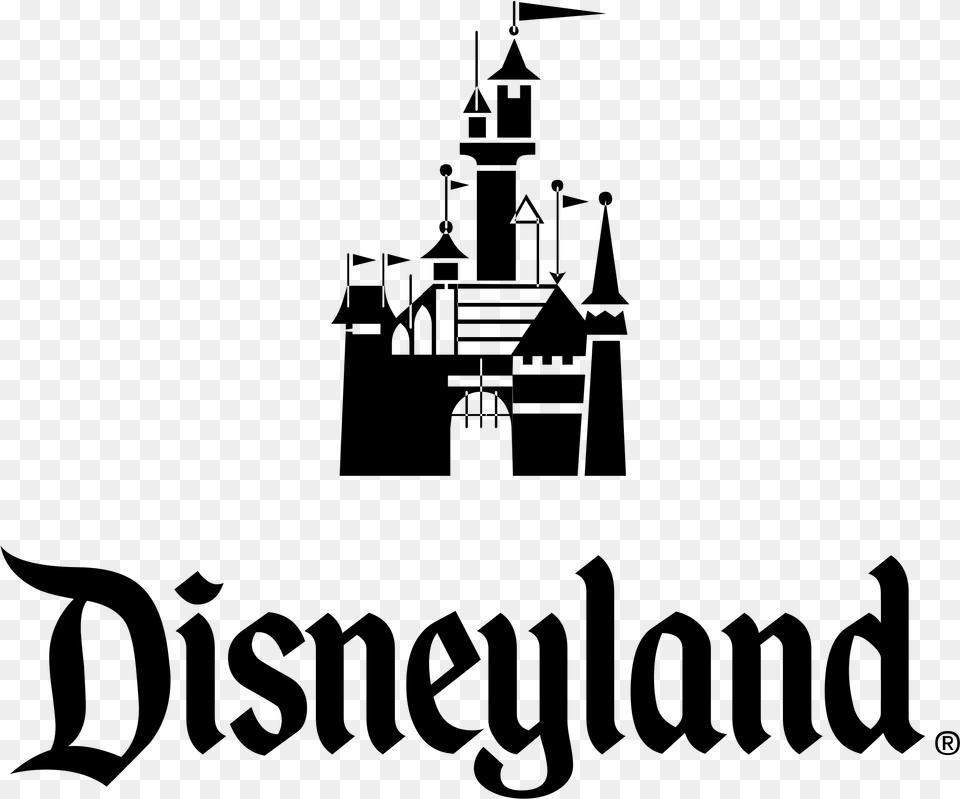Disneyland Logo, Gray Free Transparent Png
