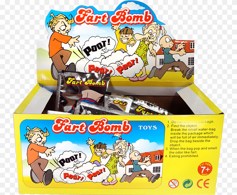 Display Box Of 100 Fart Bombs Funny Stinky Smelly, Person, Book, Comics, Publication Png