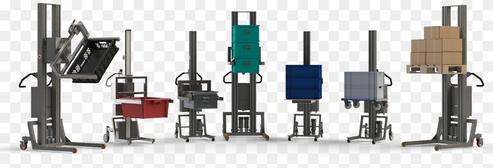 Display Of Material Lifting Equipment For Boxes Machine Png