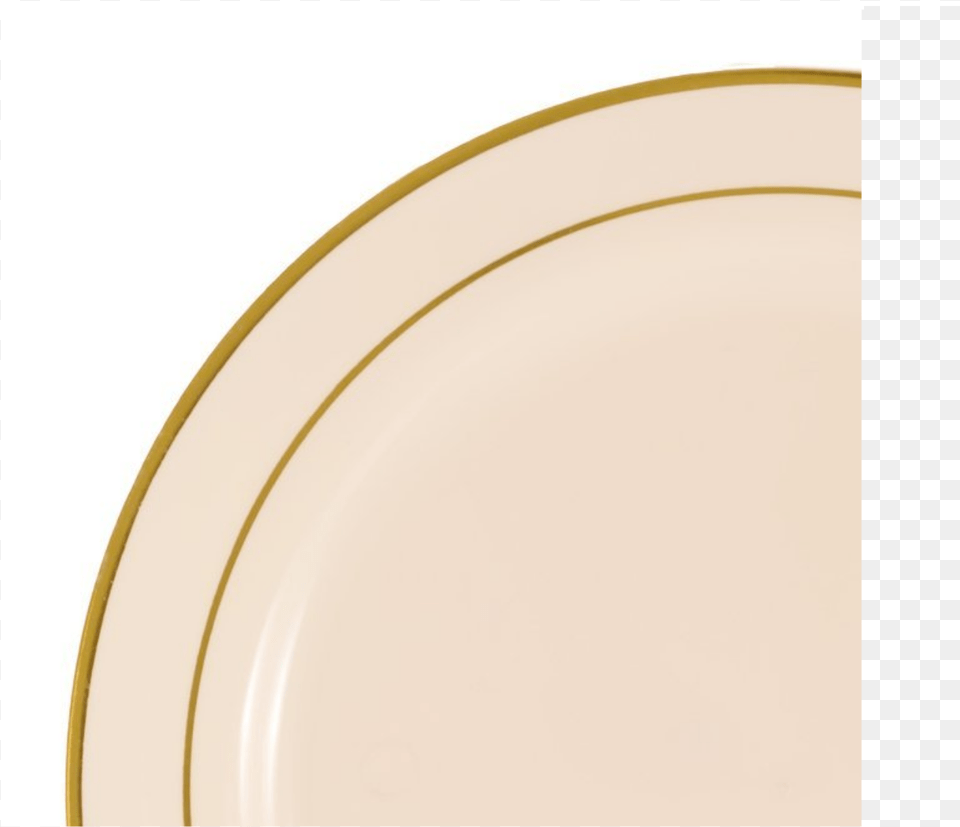 Disposable Bone With Gold Rim Plastic Round 9quot Buffet Plate, Art, Dish, Food, Meal Png