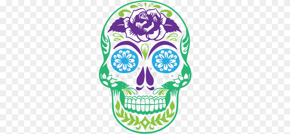 Dissecting Dia De Los Muertos Happy Birthday With Sugar Skulls, Art, Pattern, Graphics, Purple Png Image