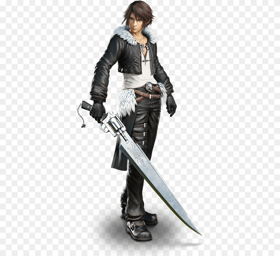 Dissidia Final Fantasy Nt Squall, Jacket, Knife, Dagger, Weapon Free Png