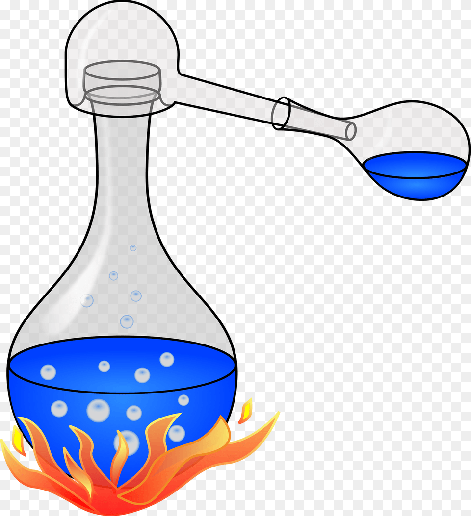 Distilling Flask Filled With Blue Liquid Clipart, Cutlery, Spoon, Droplet Free Png