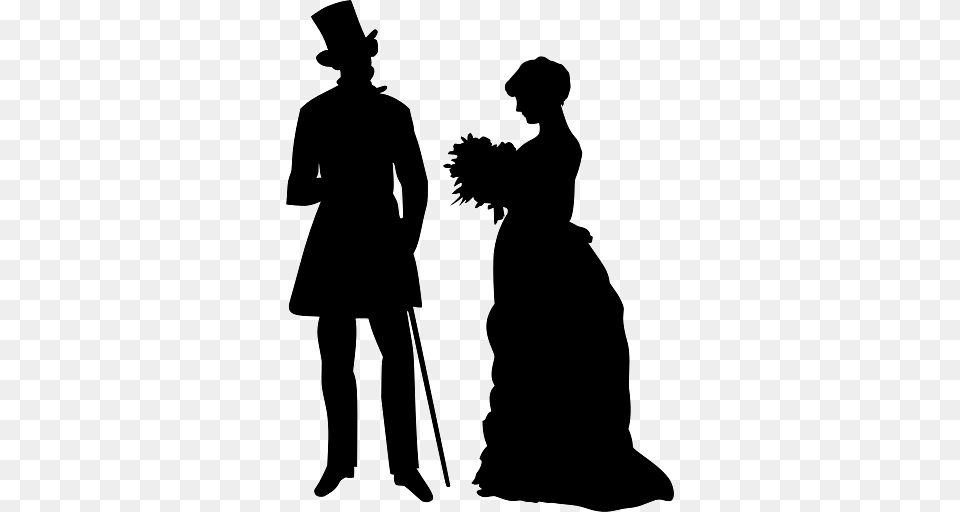 Distinguished Couple, Silhouette, Adult, Wedding, Person Png Image