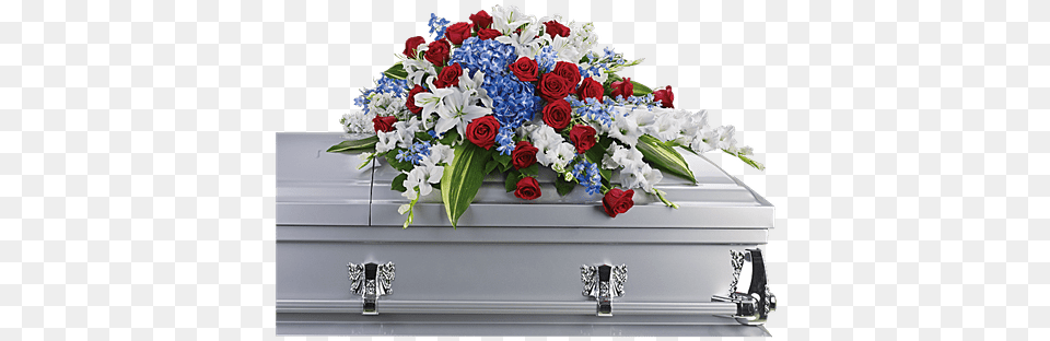 Distinguished Service Casket Spray Casket Spray With Red White And Blue, Flower, Flower Arrangement, Flower Bouquet, Plant Free Png Download