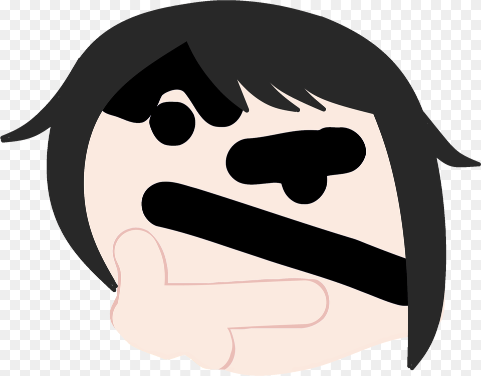 Distorted Thinking Emoji Download Thinking Discord, Body Part, Hand, Person, Animal Png