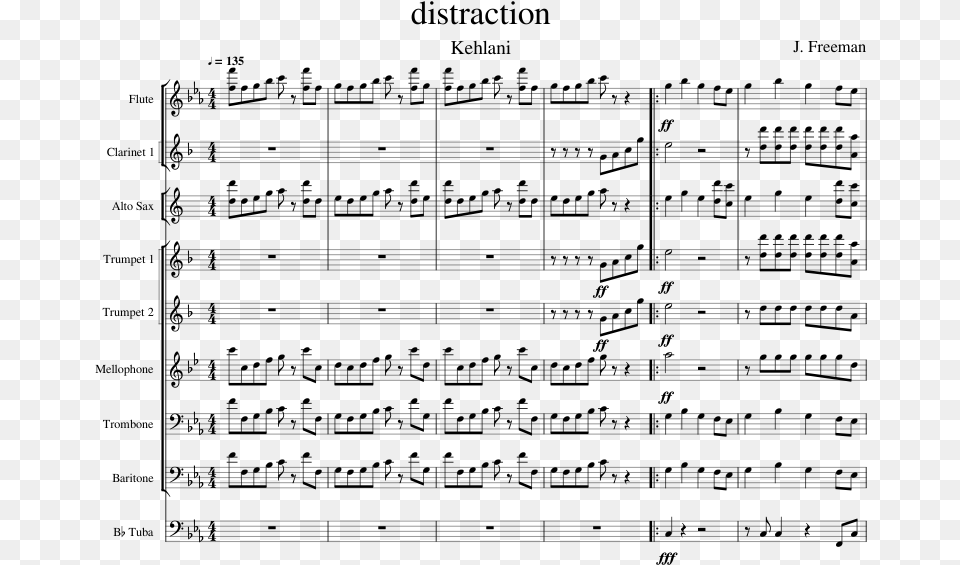 Distraction Kehlani Sheet Music, Gray Png