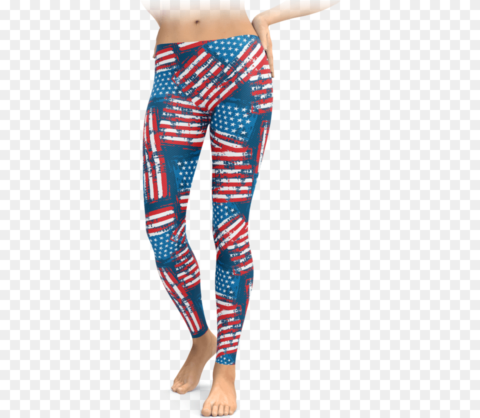 Distressed American Flag Leggings, Clothing, Hosiery, Pants, Tights Png Image