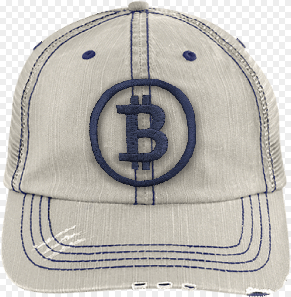 Distressed Bitcoin Trucker Hat Shelby 6990 Distressed Unstructured Trucker Cap, Baseball Cap, Clothing, Hoodie, Knitwear Png