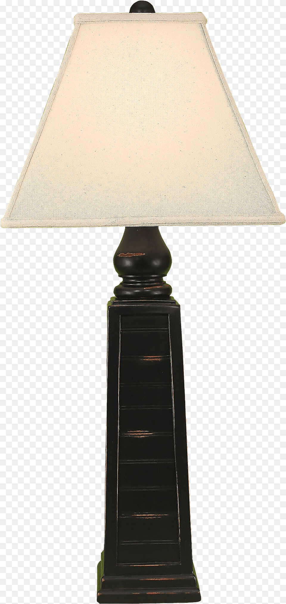Distressed Black Pyramid Table Lamp Lamp, Lampshade, Table Lamp Free Png