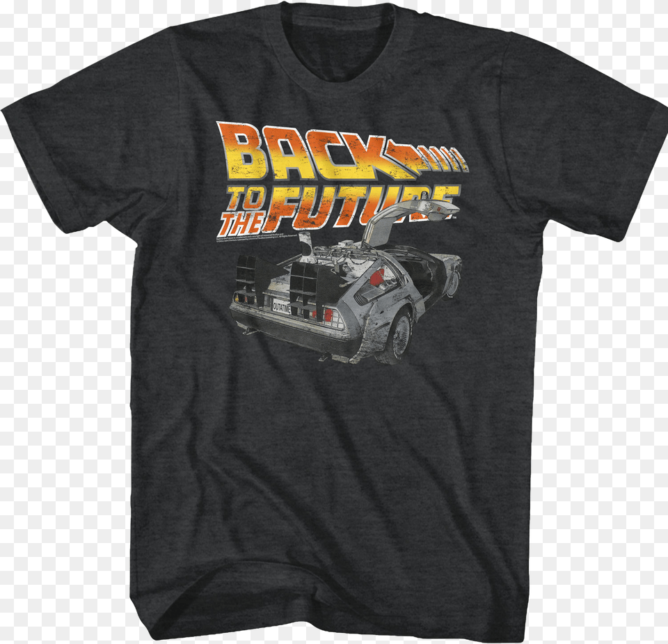 Distressed Delorean Back To The Future T Shirt Not My Gumdrop Buttons Shirt, Clothing, T-shirt, Car, Transportation Png