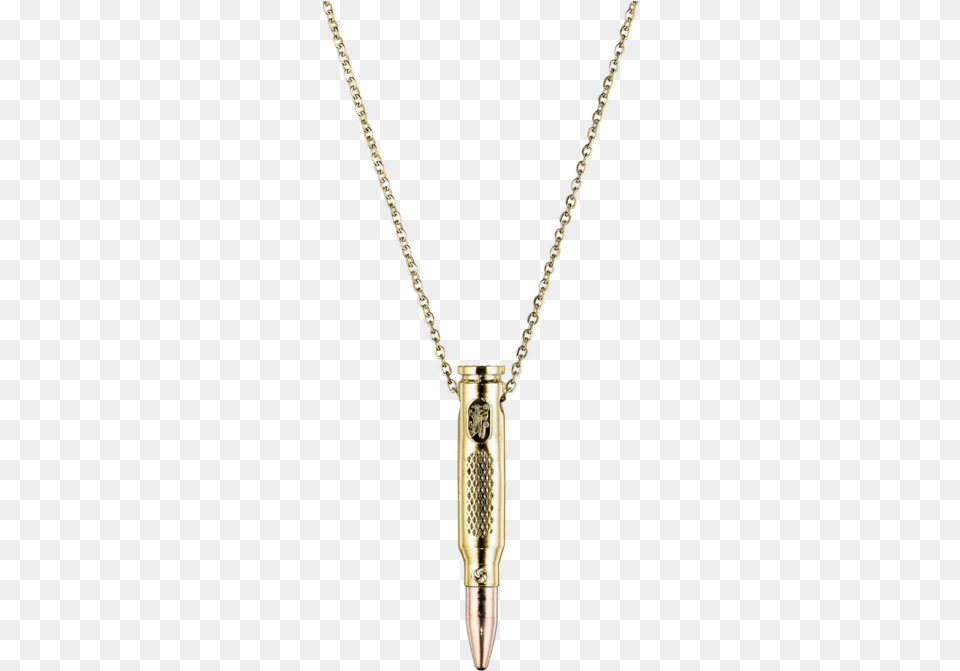 Distressed Gold Bullet Necklace Pendant, Accessories, Jewelry, Ammunition, Weapon Png