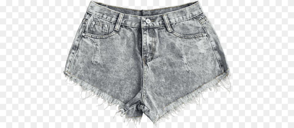 Distressed Hip Pockets Ripped Jeans Frayed Hem Bleach Shorts, Clothing, Skirt, Home Decor Png Image