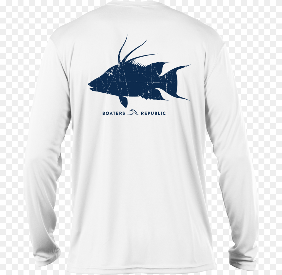 Distressed Hogfish Ls, Clothing, Long Sleeve, Sleeve, T-shirt Png Image