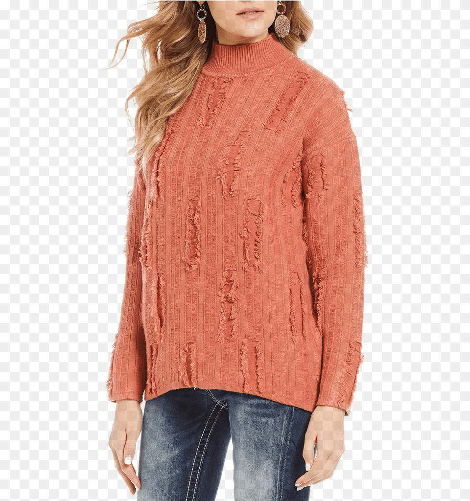 Distressed Pattern Cardigan, Clothing, Knitwear, Sweater, Coat Free Png