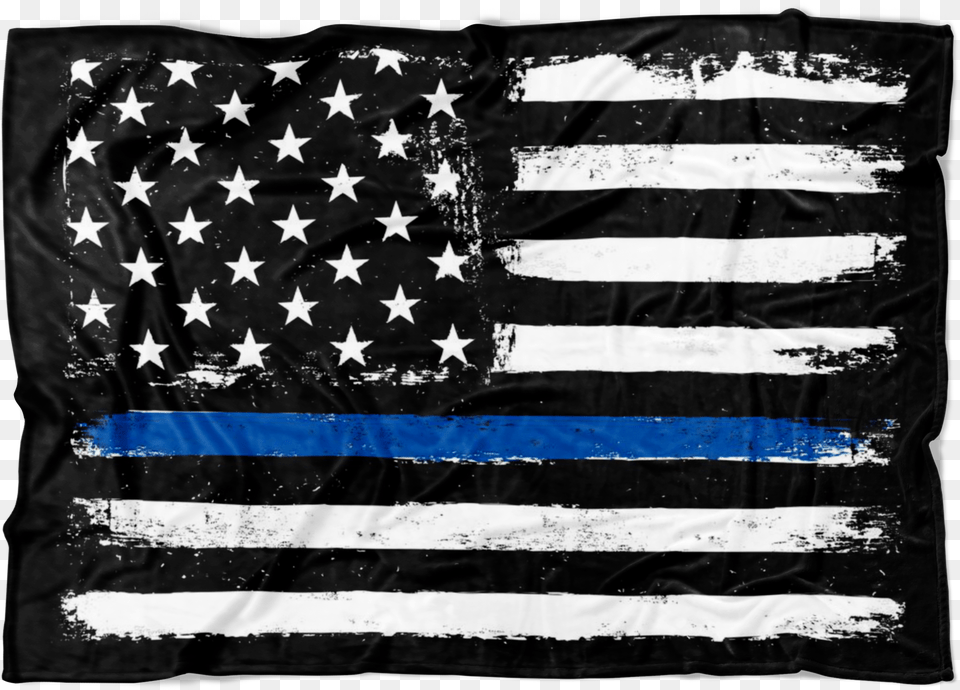 Distressed Thin Blue Line Stars And Stripes Fleece Happy National Law Enforcement Day, American Flag, Flag Free Transparent Png