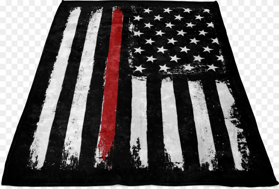 Distressed Thin Red Line Stars And Stripes Fleece Blanket Flag Of The United States, Road, Tarmac, American Flag, Home Decor Png