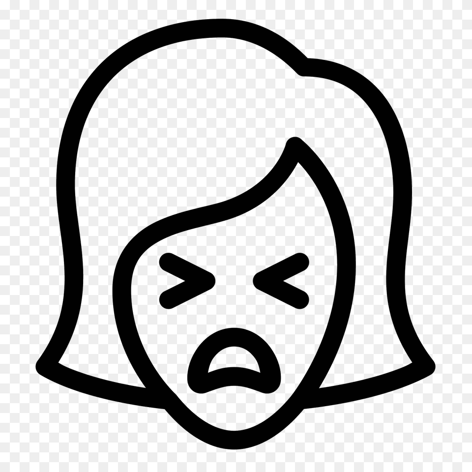 Distressed Woman Icon, Gray Free Png