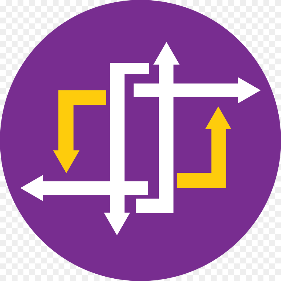 Distribution Icon Cross, Electronics, Hardware, Symbol, Purple Png Image