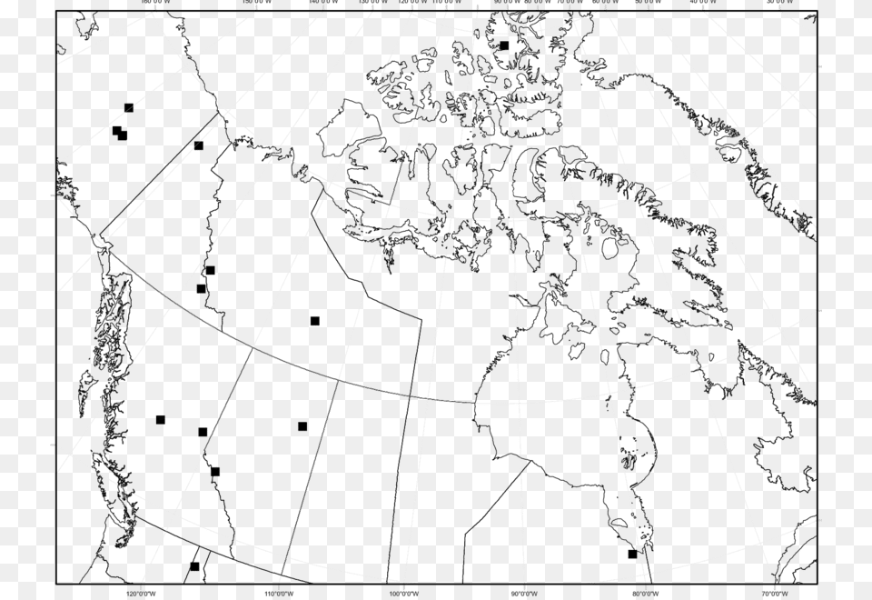 Distribution Of Meesia Longiseta In Northern North Canada Map Great Bear Lake, Outdoors, Astronomy, Outer Space, Nature Free Transparent Png