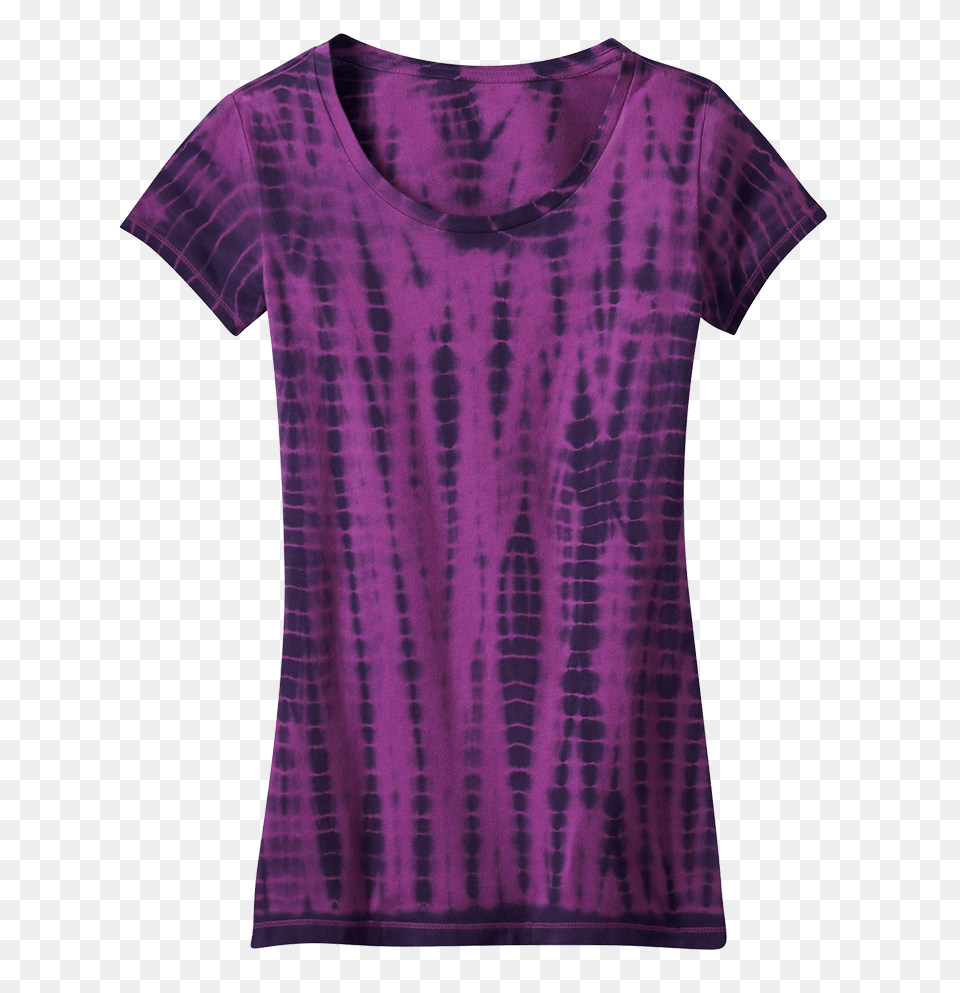 District Juniors Tie Dye Girly Tee Collegehill, Blouse, Clothing, T-shirt, Purple Png