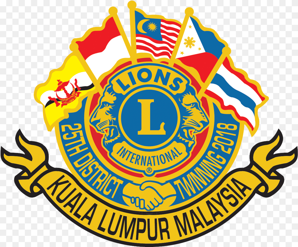 District Twinning Anniversary Lions Club International, Badge, Logo, Symbol, Emblem Free Png