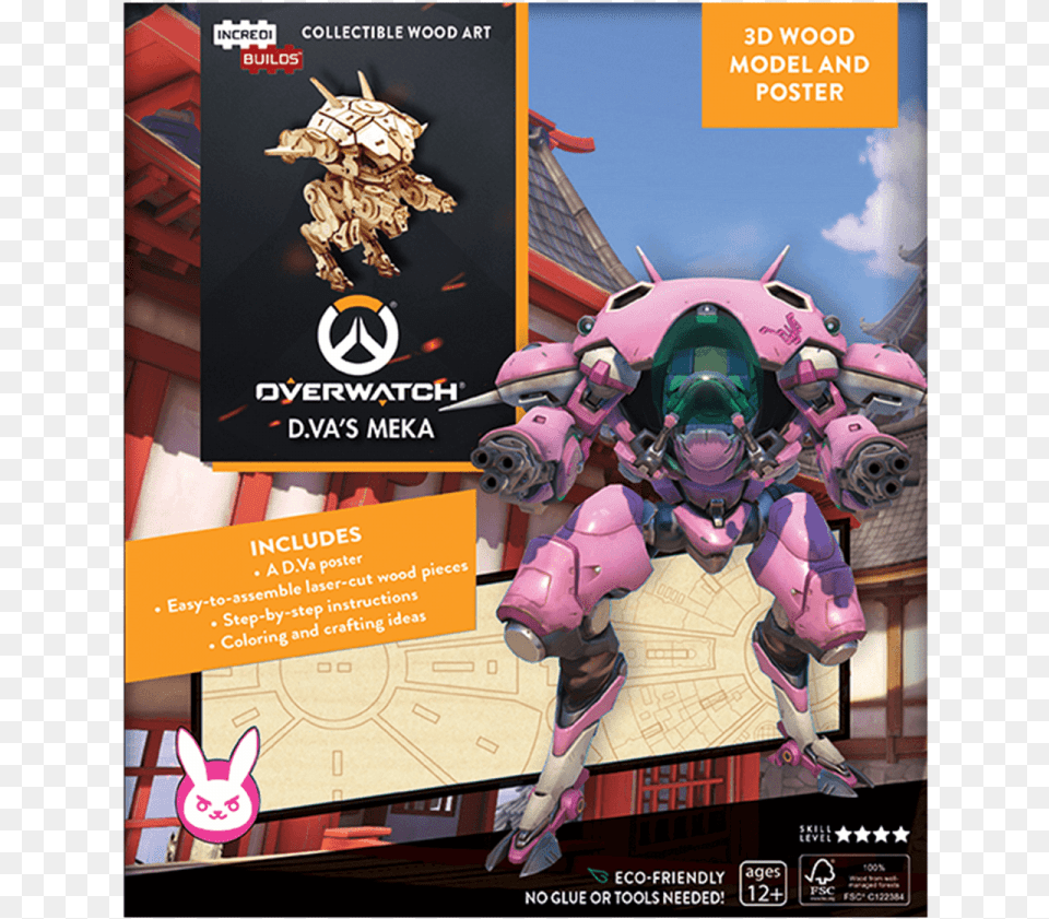 Diva 3d Model Wood Overwatch, Advertisement, Poster, Toy, Person Png Image