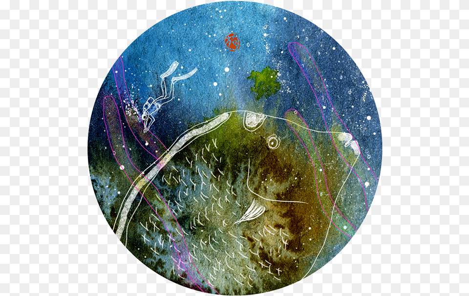 Dive Watercolor And Digital Illustration Circle, Art, Pattern, Painting, Outer Space Free Png Download