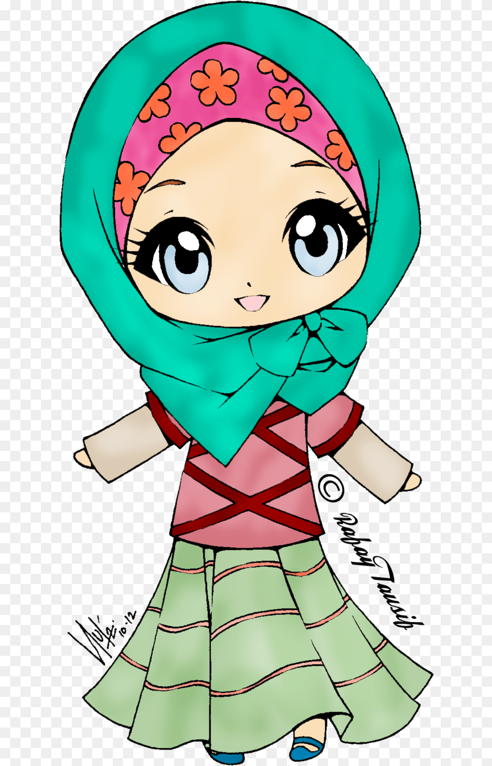 Diver Clipart Little Girl Muslim Girl Clipart, Baby, Person, Clothing, Dress Png Image
