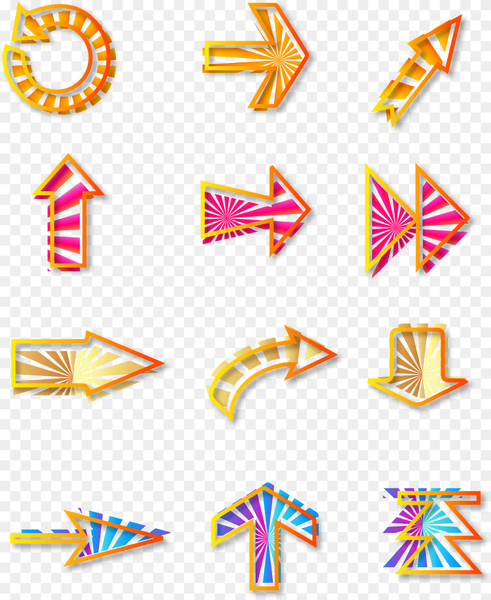 Divergence Pattern Decorative Arrows Colorful And Vector Graphics, Art Free Png