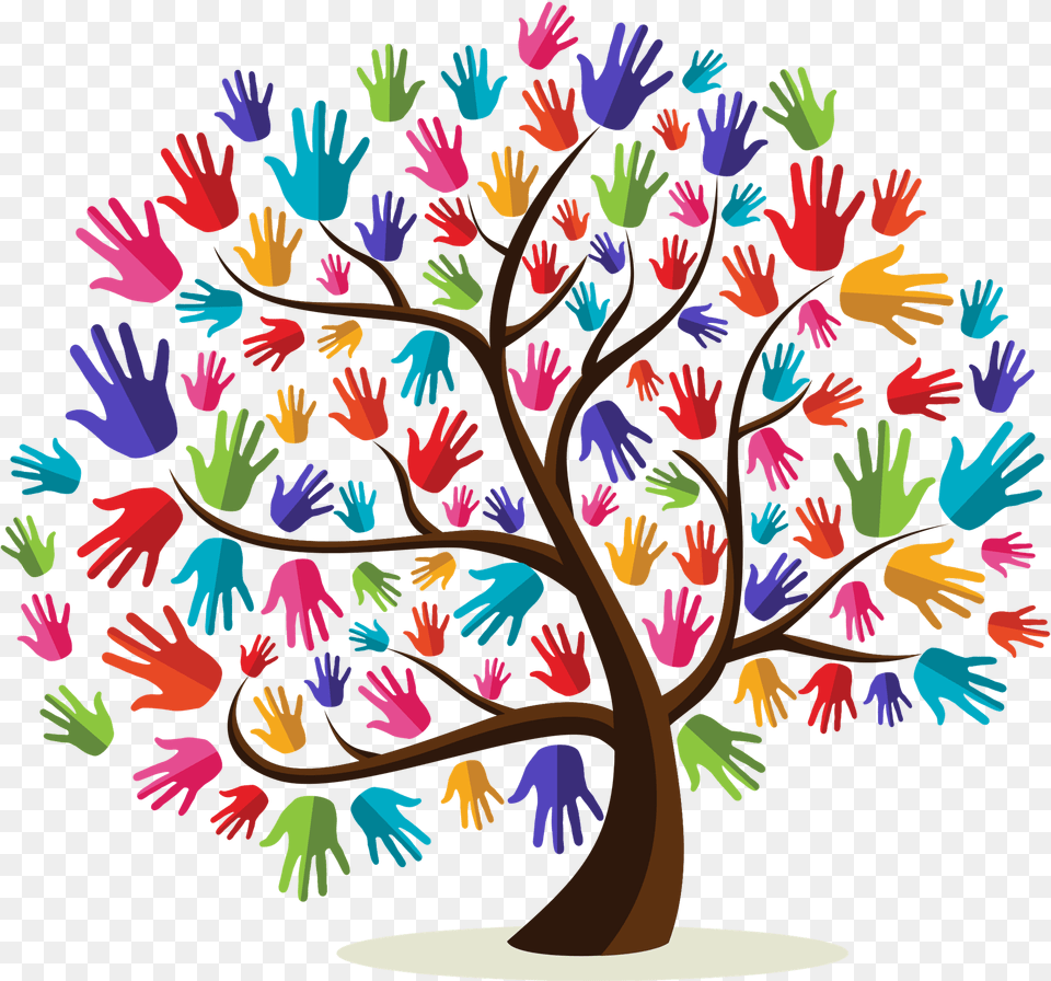 Diversity Clipart Business Group Tree With Hands As Leaves, Art, Modern Art, Plant, Painting Free Png