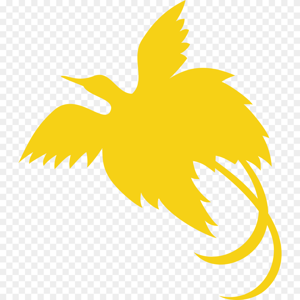 Divided Diagonally From Upper Hoist Side Corner Papua New Guinea Flag Symbol, Leaf, Plant, Logo, Animal Free Transparent Png
