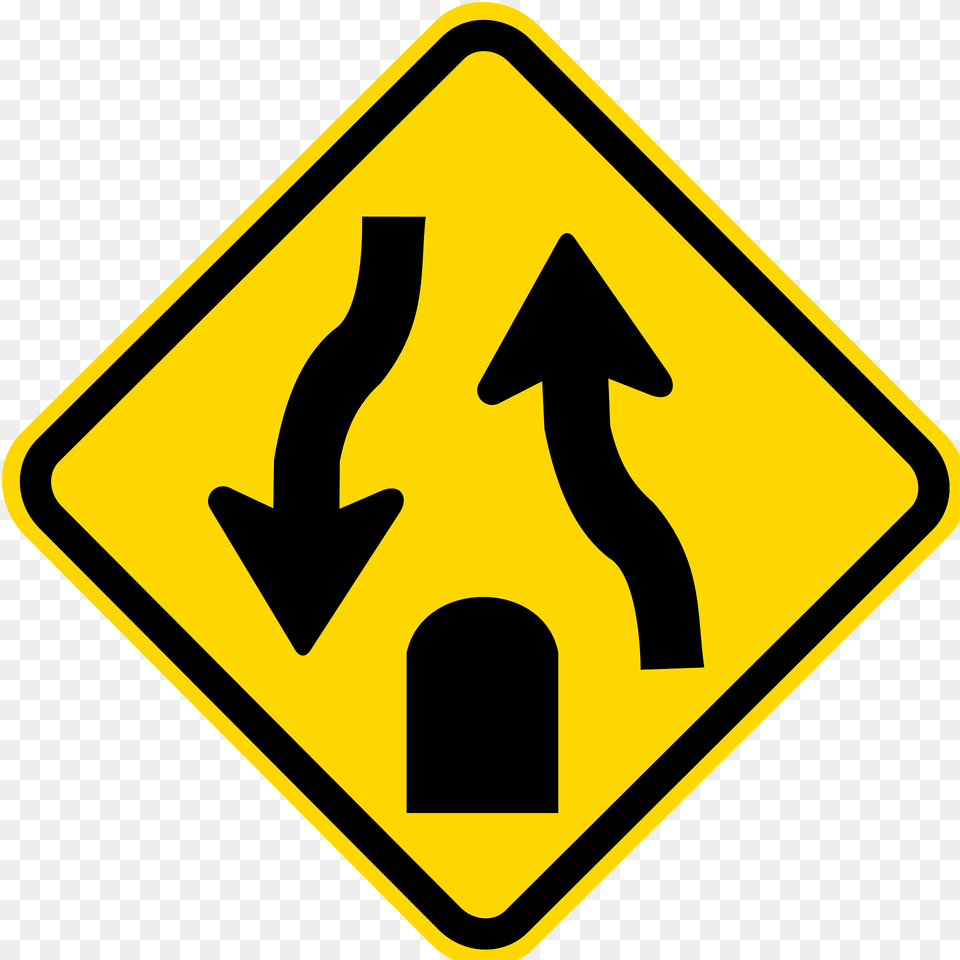 Divided Highway Ends Sign In Brazil Clipart, Symbol, Road Sign Free Png