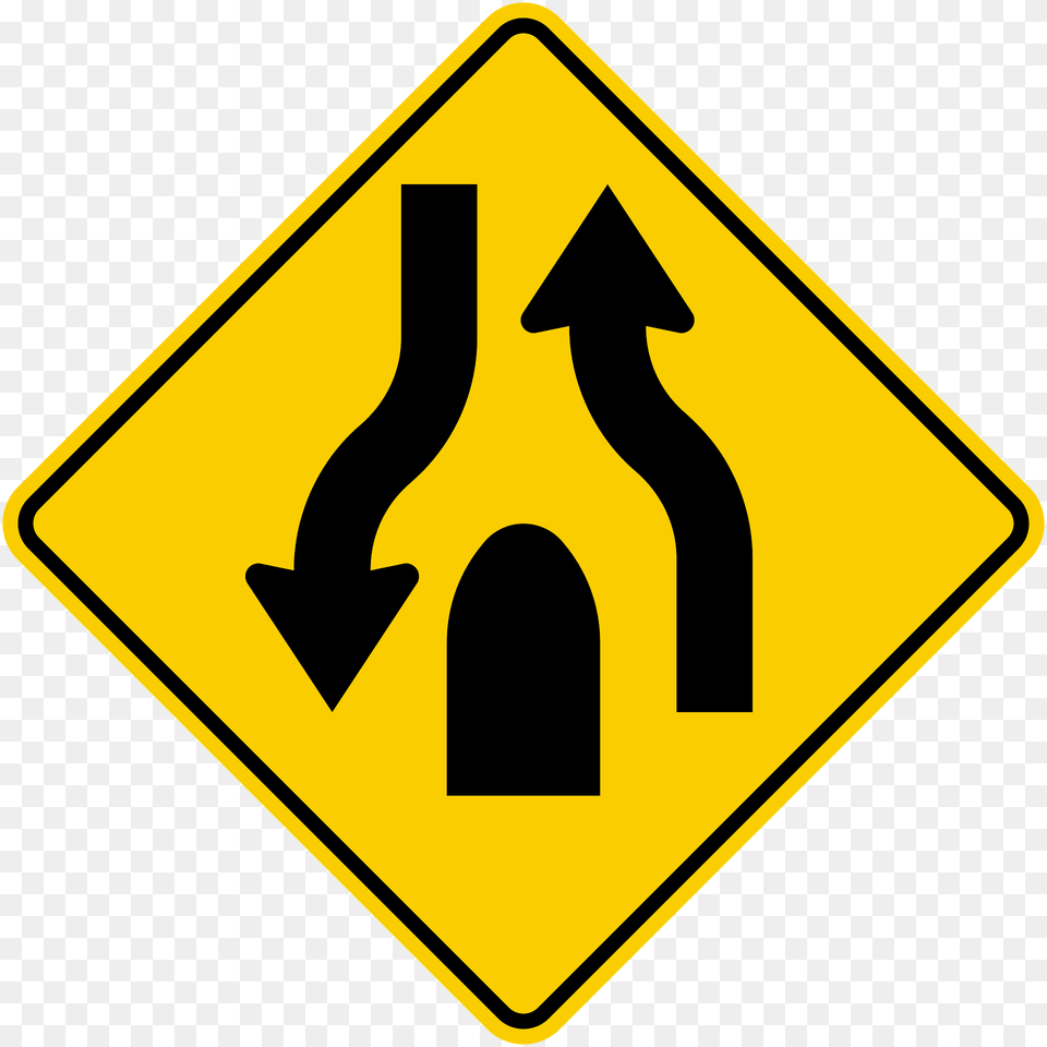 Divided Highway Ends Sign In Colombia Clipart, Symbol, Road Sign Free Png