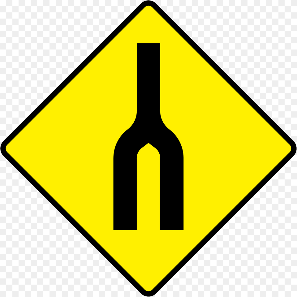 Divided Highway Ends Sign In Ireland Clipart, Symbol, Road Sign, Blackboard Free Png Download