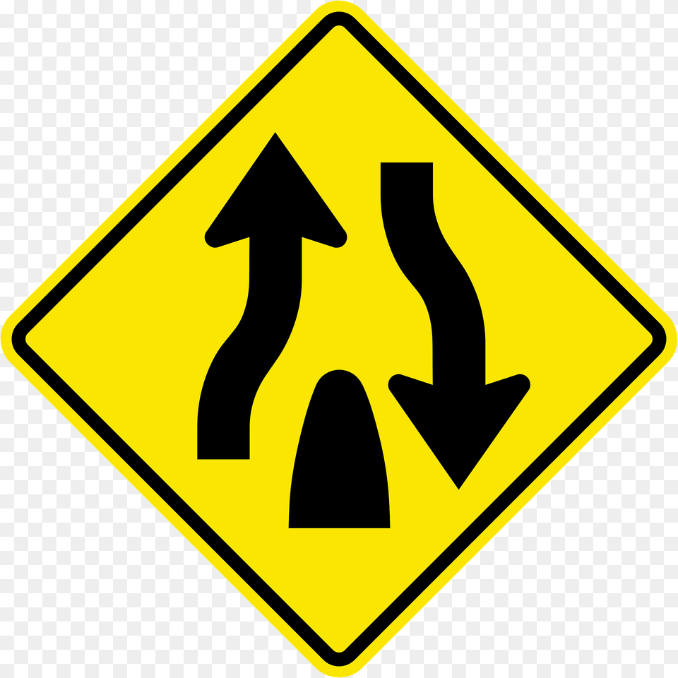 Divided Highway Ends Sign In Jamaica Clipart, Symbol, Road Sign Free Png Download