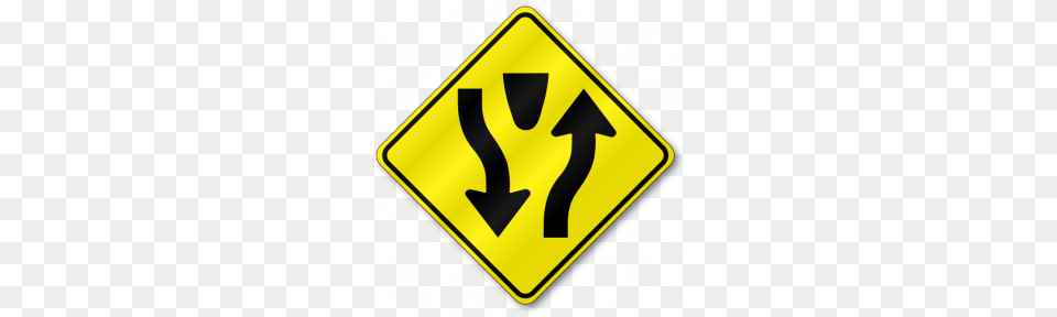 Divided Highway Sign, Symbol, Road Sign Free Png Download