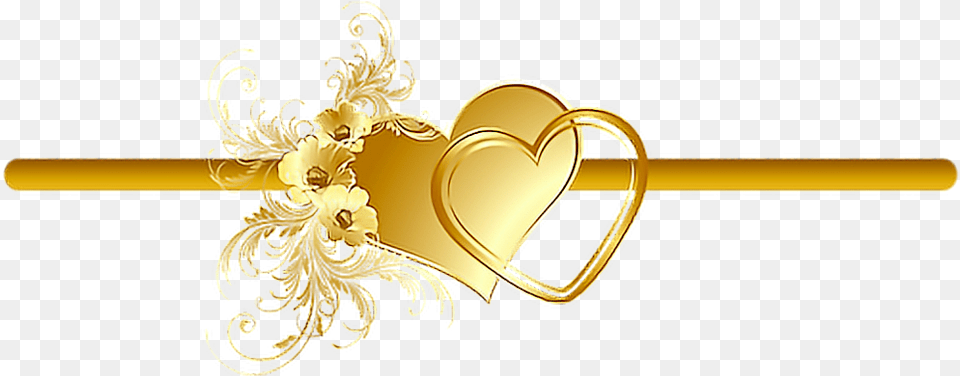 Divider Frame Border Heart Gold Flowers Vines Gold Heart Border, Appliance, Ceiling Fan, Device, Electrical Device Png