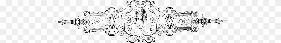 Divider With Birds And Flowers Steampunk, Gray Free Png
