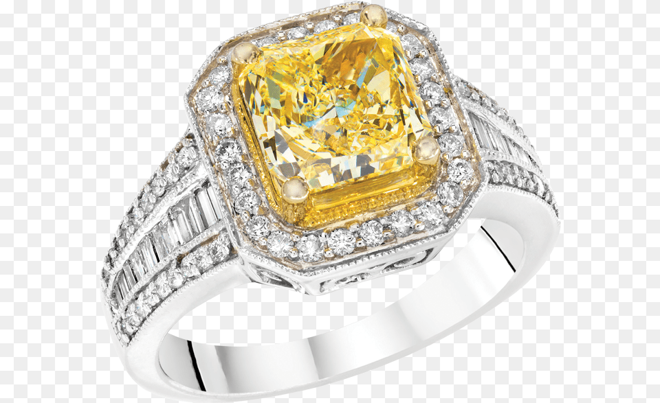 Divina Yellow Diamond Ring Engagement Ring, Accessories, Gemstone, Jewelry Free Png Download