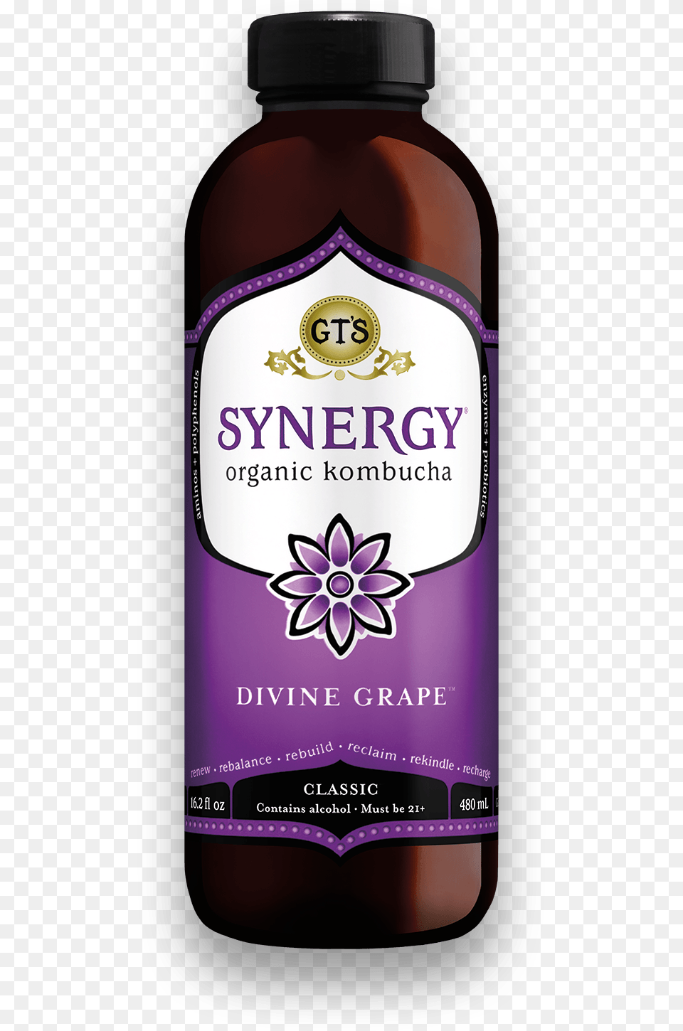 Divine Grape2x Gts Classic Kombucha, Herbal, Herbs, Plant, Purple Free Transparent Png