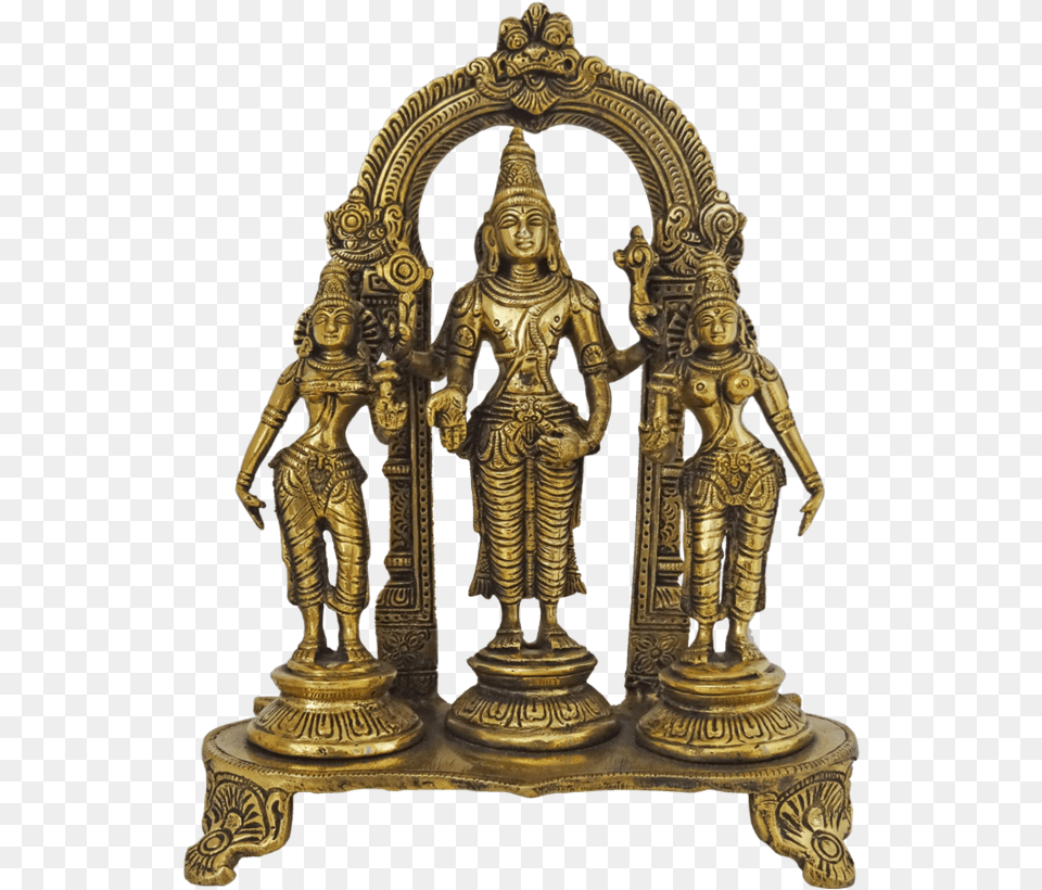 Divine Lord Venkateswara Sridevi Bhudevi Brass Statue Bronze, Adult, Wedding, Person, Female Png Image
