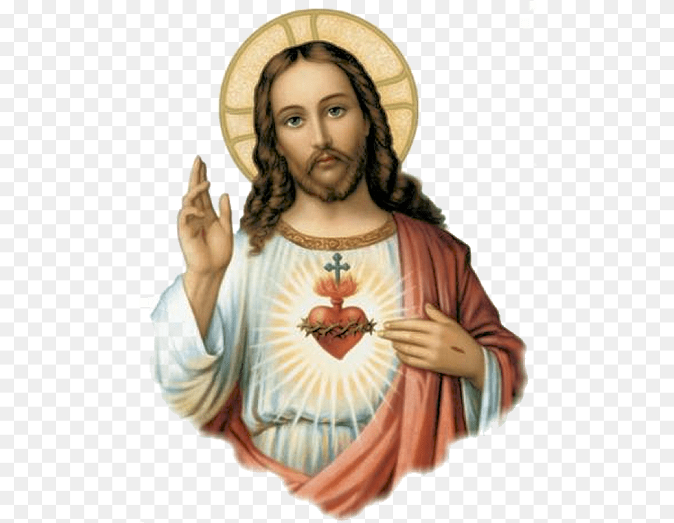 Divine Mercy Sacred Heart Of Jesus And Host, Art, Painting, Head, Portrait Free Transparent Png