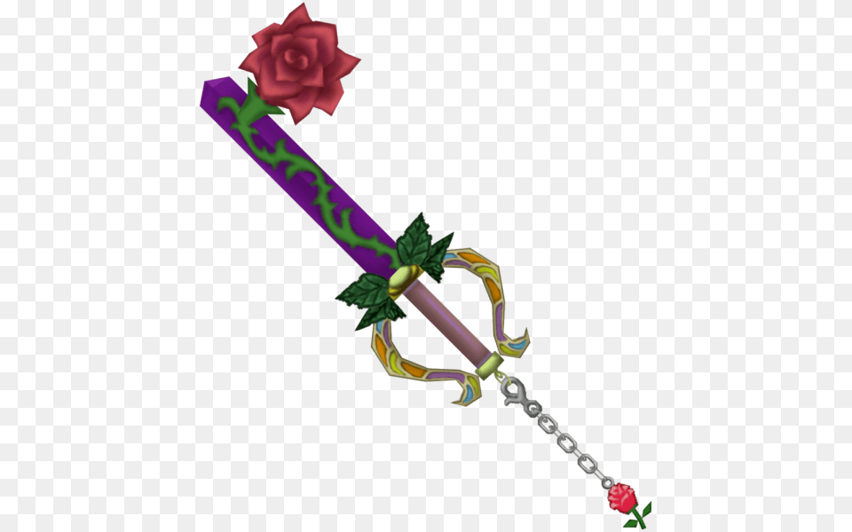 Divine Rose Kingdom Hearts Beauty And The Beast Keyblade, Sword, Weapon, Flower, Plant Free Transparent Png