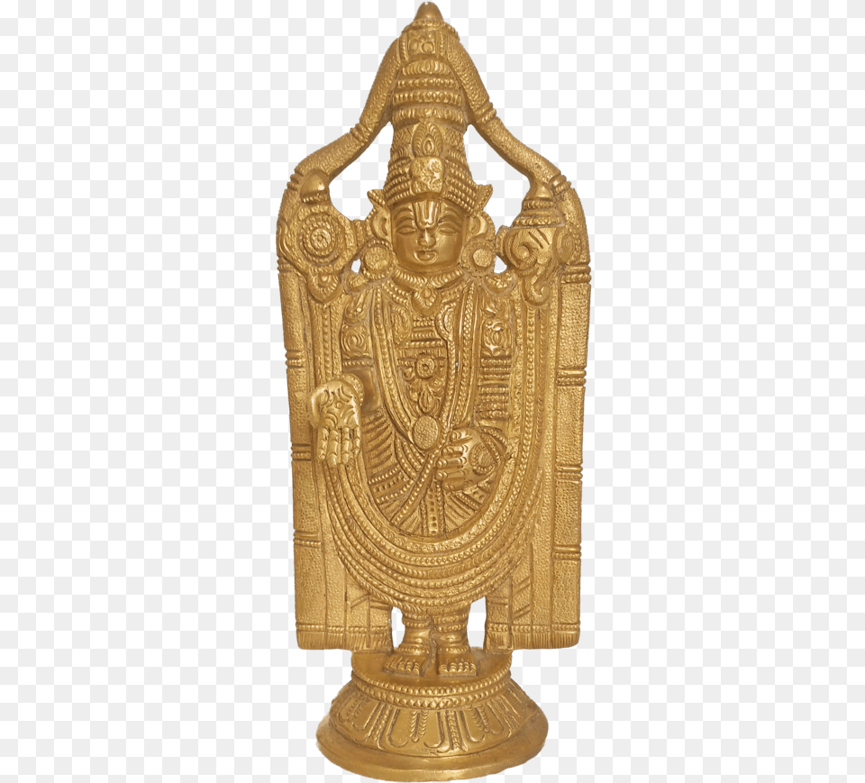 Divine Sri Tirupati Balaji Brass Statue 3 X 8 Inch Statue, Bronze, Adult, Wedding, Person Png