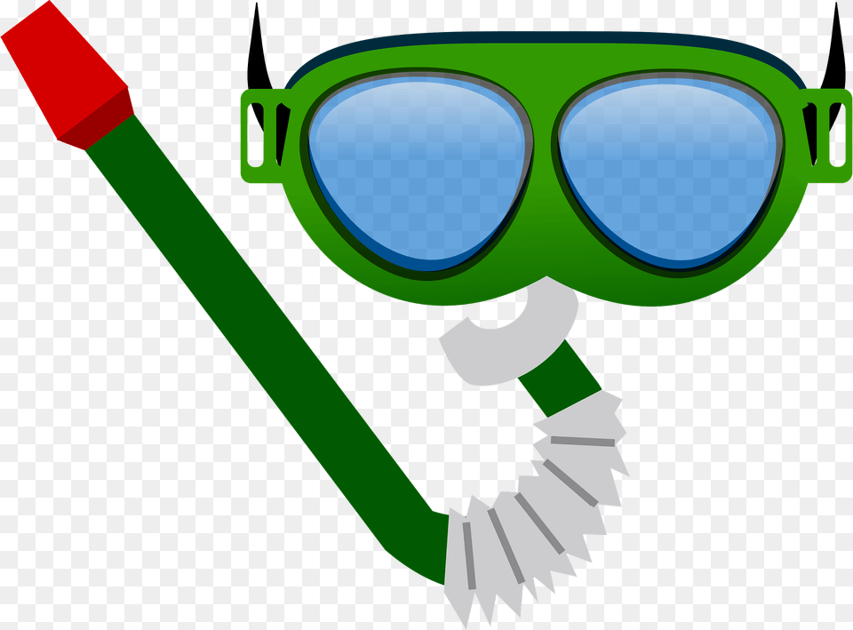 Diving Goggles And Snorkel Tube Clipart, Brush, Device, Tool, Accessories Free Transparent Png