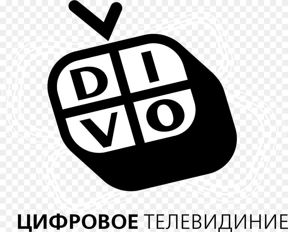Divo Tv Logo Black And White Apple, Sticker, Symbol Png