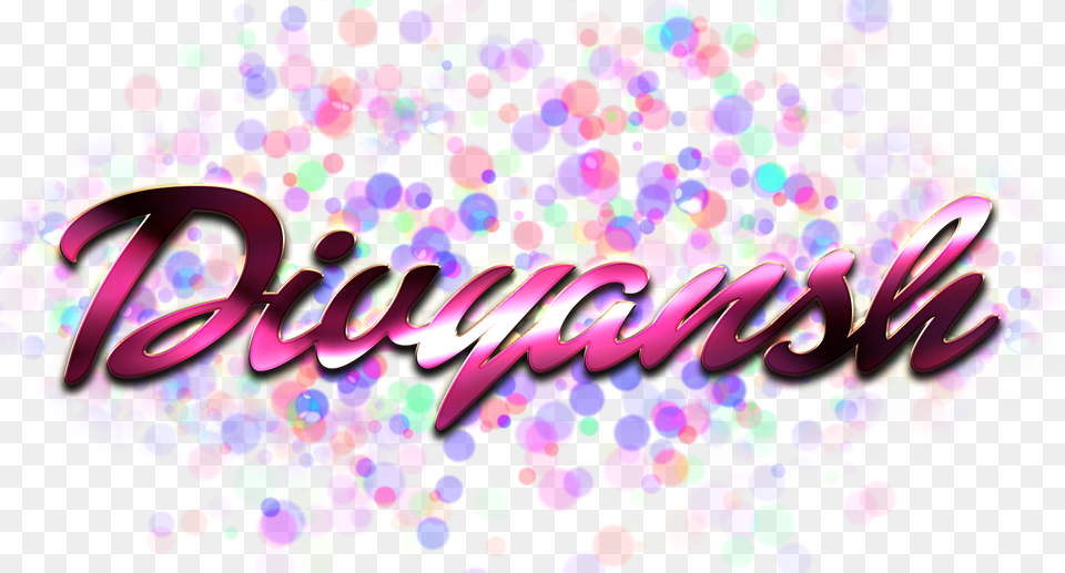 Divyansh Name Logo Bokeh, Art, Graphics, Purple Png Image